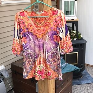 Velvety Multi colored blouse